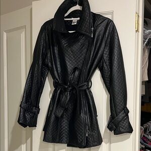 Ooh! La, La! Couture Black Quilted Leather like Jacket
